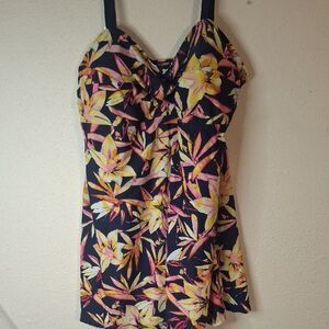 Heat Floral Print Women's Swim Dress size 20W